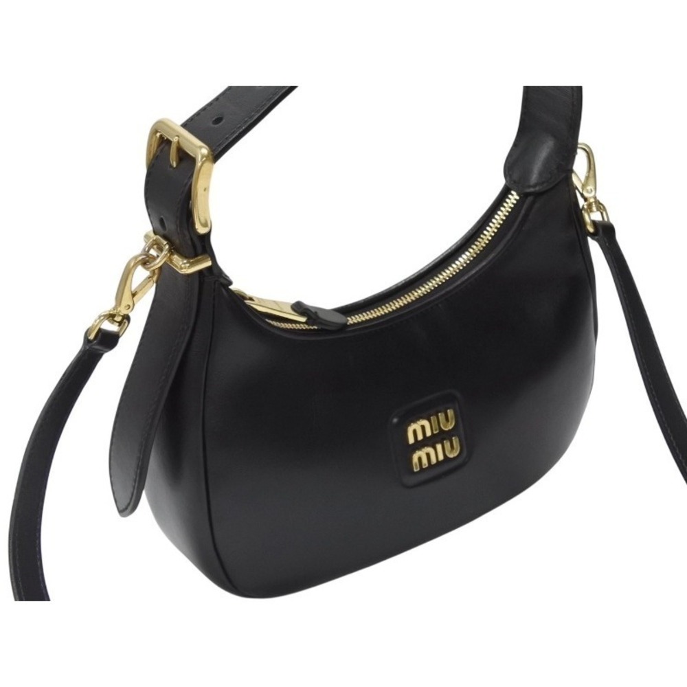 Miu Miu hobo shoulder leather handbag Miu bag black - Picture 4 of 10